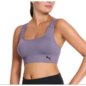 Puma Womens Seamless Adjustable Strap Sports Bra Purple Medium RN100759